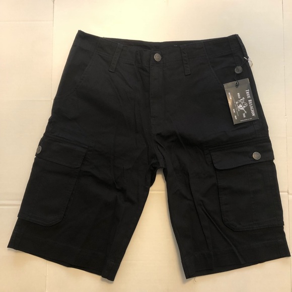 NWT True Religion Cargo Black Shorts - Picture 5 of 7